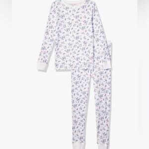Amazon Essentials Womens Waffle Snug Fit Pajama Set- White Floral- US XS